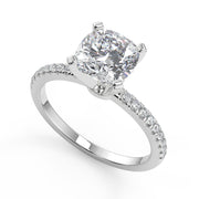 Alannah Petite Micro Pave Cushion Cut Diamond Engagement Ring - Nivetta